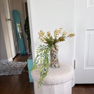 Elegant Cream Floral Arrangement in Glass Vase